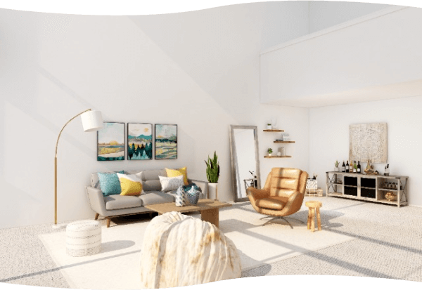 白を基調として部屋